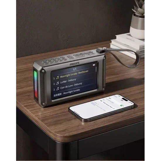 Philips compact wireless Bluetooth speaker with powerful sound - Black